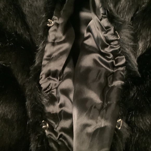 Mademolselle furs vintage L genuine black rabbit fur mob wife quiet luxury coat - Picture 5 of 14